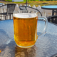 Large mug of beer in Iceland.